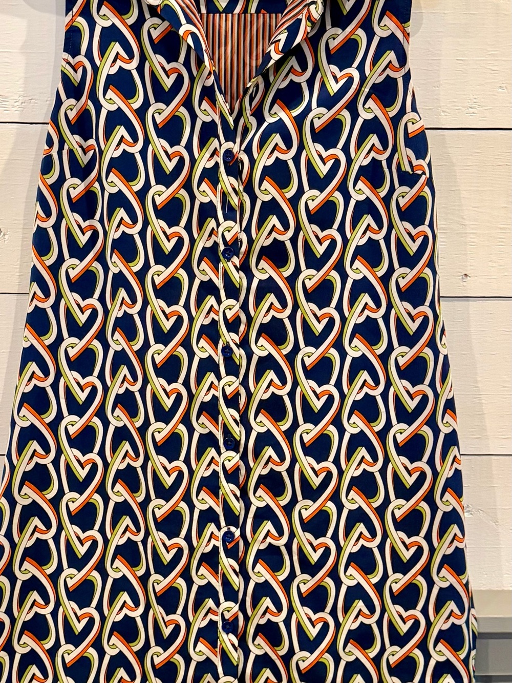 Cabi Amour Dress #5370 Small Heart Print Button Front Shirtdress
